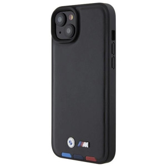 BMW BMHCP15M22PTDK iPhone 15 Plus 6,7&quot; černá/černá kožená známka Tricolor