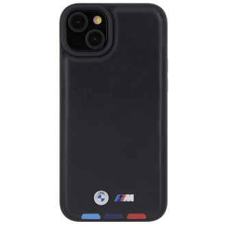 BMW BMHCP15M22PTDK iPhone 15 Plus 6,7&quot; černá/černá kožená známka Tricolor