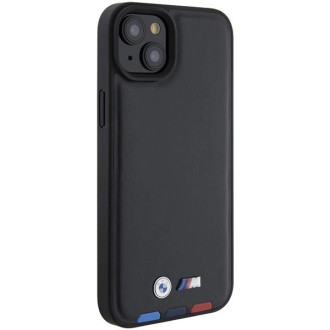 BMW BMHCP15M22PTDK iPhone 15 Plus 6,7&quot; černá/černá kožená známka Tricolor