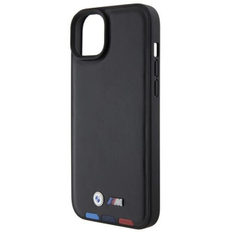 BMW BMHCP15M22PTDK iPhone 15 Plus 6,7&quot; černá/černá kožená známka Tricolor