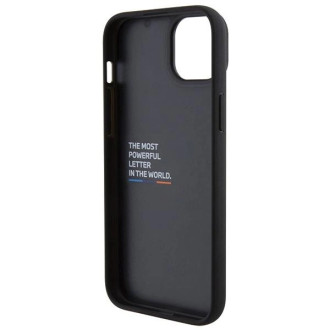 BMW BMHCP15M22PTDK iPhone 15 Plus 6,7&quot; černá/černá kožená známka Tricolor