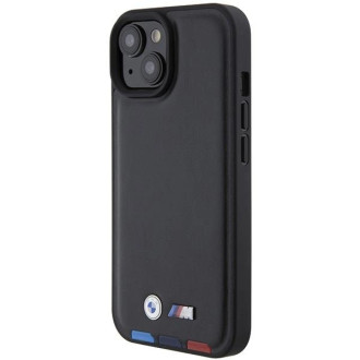 BMW BMHCP15S22PTDK iPhone 15 6,1&quot; černá/černá kožená známka Tricolor
