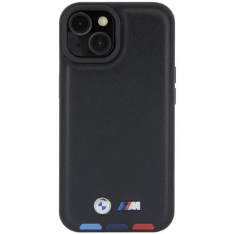 BMW BMHCP15S22PTDK iPhone 15 6,1&quot; černá/černá kožená známka Tricolor