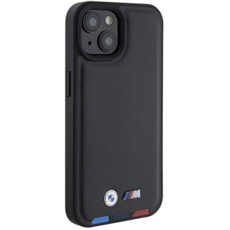 BMW BMHCP15S22PTDK iPhone 15 6,1&quot; černá/černá kožená známka Tricolor