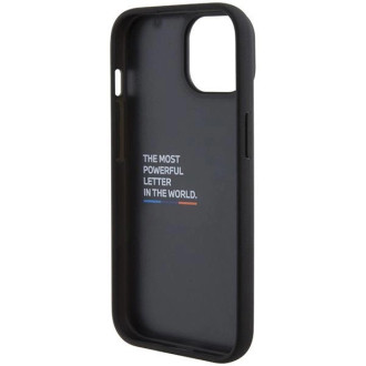 BMW BMHCP15S22PTDK iPhone 15 6,1&quot; černá/černá kožená známka Tricolor