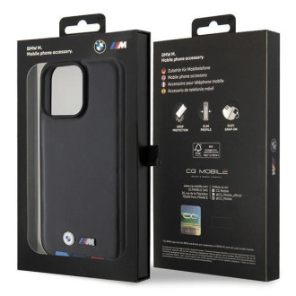 BMW BMHCP15X22PTDK iPhone 15 Pro Max 6,7&quot; černá/černá kožená známka Tricolor