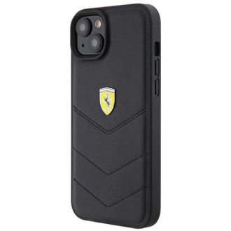 Ferrari FEHCP15MRDUK iPhone 15 Plus 6,7" černo/černé pevné pouzdro prošívané kovové logo