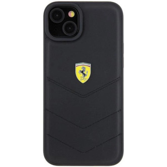 Ferrari FEHCP15MRDUK iPhone 15 Plus 6,7" černo/černé pevné pouzdro prošívané kovové logo
