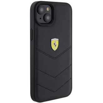 Ferrari FEHCP15MRDUK iPhone 15 Plus 6,7" černo/černé pevné pouzdro prošívané kovové logo
