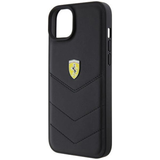 Ferrari FEHCP15MRDUK iPhone 15 Plus 6,7" černo/černé pevné pouzdro prošívané kovové logo
