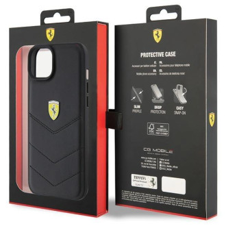 Ferrari FEHCP15MRDUK iPhone 15 Plus 6,7" černo/černé pevné pouzdro prošívané kovové logo