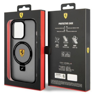 Ferrari FEHMP15XUSCAK iPhone 15 Pro Max 6,7&quot; černé/černé pevné pouzdro Ring Stand 2023 Collection MagSafe