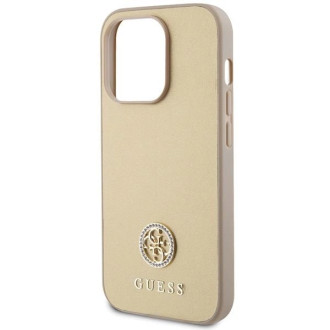 Guess GUHCP15LPS4DGPD iPhone 15 Pro 6,1&quot; zlatý/zlatý pevný obal Strass Metal Logo