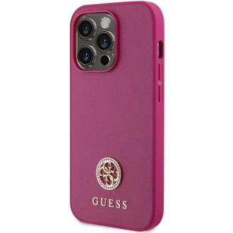 Guess GUHCP15LPS4DGPP iPhone 15 Pro 6,1&quot; růžové/růžové pevné pouzdro Strass Metal Logo