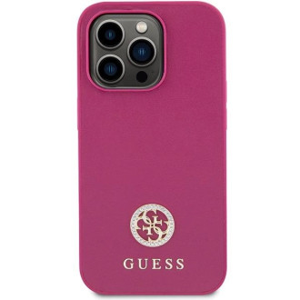 Guess GUHCP15LPS4DGPP iPhone 15 Pro 6,1&quot; růžové/růžové pevné pouzdro Strass Metal Logo