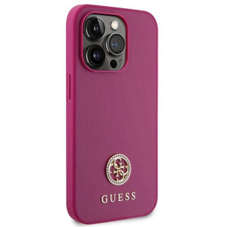 Guess GUHCP15LPS4DGPP iPhone 15 Pro 6,1&quot; růžové/růžové pevné pouzdro Strass Metal Logo