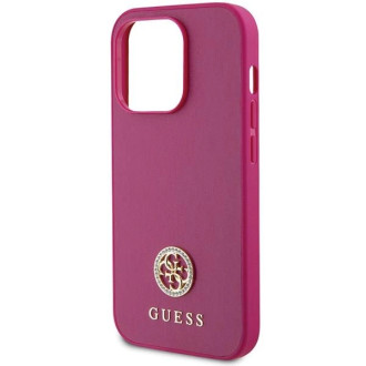 Guess GUHCP15LPS4DGPP iPhone 15 Pro 6,1&quot; růžové/růžové pevné pouzdro Strass Metal Logo