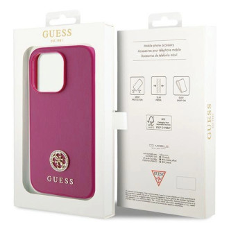 Guess GUHCP15LPS4DGPP iPhone 15 Pro 6,1&quot; růžové/růžové pevné pouzdro Strass Metal Logo