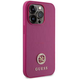 Guess GUHCP15XPS4DGPP iPhone 15 Pro Max 6,7&quot; růžové/růžové pevné pouzdro Strass Metal Logo