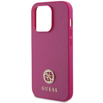 Guess GUHCP15XPS4DGPP iPhone 15 Pro Max 6,7&quot; růžové/růžové pevné pouzdro Strass Metal Logo