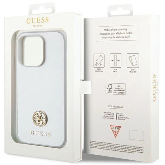 Guess GUHCP15XPS4DGPS iPhone 15 Pro Max 6,7&quot; stříbrný/stříbrný pevný obal Strass Metal Logo
