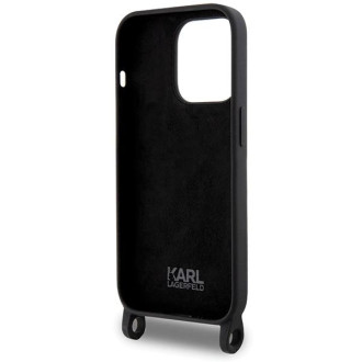 Karl Lagerfeld KLHCP15LSCBSCNK iPhone 15 Pro 6,1&quot; pevné pouzdro černo/černá Crossbody silikonová chupette