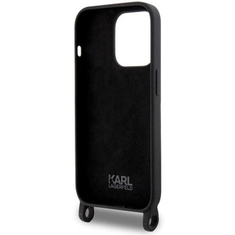 Karl Lagerfeld KLHCP15LSCBSKNK iPhone 15 Pro 6,1&quot; pevný obal černo/černý Crossbody silikonový Ikonik