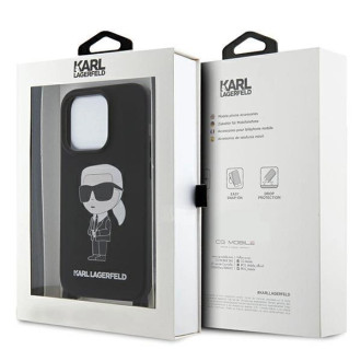 Karl Lagerfeld KLHCP15LSCBSKNK iPhone 15 Pro 6,1&quot; pevný obal černo/černý Crossbody silikonový Ikonik