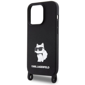 Karl Lagerfeld KLHCP15XSCBSCNK iPhone 15 Pro Max 6,7&quot; pevné pouzdro černo/černá Crossbody silikonová chupette