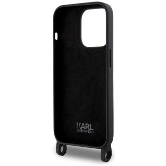 Karl Lagerfeld KLHCP15XSCBSCNK iPhone 15 Pro Max 6,7&quot; pevné pouzdro černo/černá Crossbody silikonová chupette