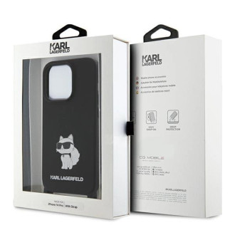 Karl Lagerfeld KLHCP15XSCBSCNK iPhone 15 Pro Max 6,7&quot; pevné pouzdro černo/černá Crossbody silikonová chupette