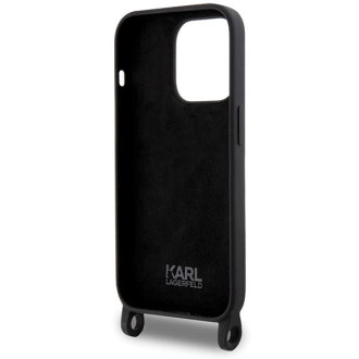 Karl Lagerfeld KLHCP15XSCBSKNK iPhone 15 Pro Max 6,7&quot; pevný obal černo/černý Crossbody silikonový Ikonik