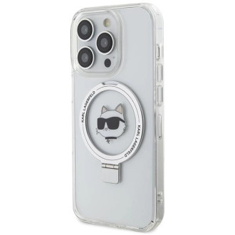 Karl Lagerfeld KLHMP15XHMRSCHH iPhone 15 Pro Max 6,7&quot; bílé/bílé pevné pouzdro Ring Stand Choupette Head MagSafe