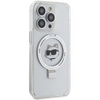 Karl Lagerfeld KLHMP15XHMRSCHH iPhone 15 Pro Max 6,7&quot; bílé/bílé pevné pouzdro Ring Stand Choupette Head MagSafe