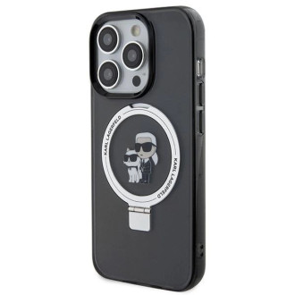 Karl Lagerfeld KLHMP15XHMRSKCK iPhone 15 Pro Max 6,7&quot; černo/černé pevné pouzdro Ring Stand Karl&amp;Choupette MagSafe