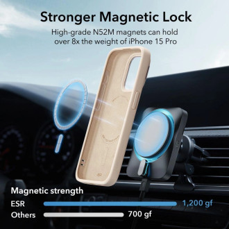 Pouzdro ESR Cloud Kickstand Halolock s MagSafe pro iPhone 15 Pro - béžové