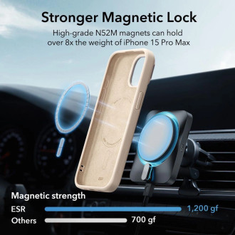 Pouzdro ESR Cloud Kickstand Halolock s MagSafe pro iPhone 15 Pro Max - béžové