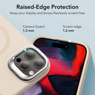 Pouzdro ESR Cloud Kickstand Halolock s MagSafe pro iPhone 15 Pro Max - béžové