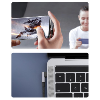 Ugreen US334 USB-C / USB-C 90º 480Mb/s 2m úhlový kabel – černý