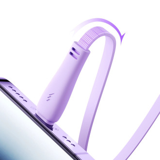Joyroom S-A40 Colorful Series 3v1 navíjecí kabel USB-A na USB-C / Lightning / microUSB 1m - fialový