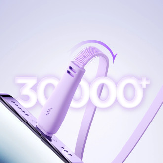 Joyroom S-A40 Colorful Series 3v1 navíjecí kabel USB-A na USB-C / Lightning / microUSB 1m - fialový