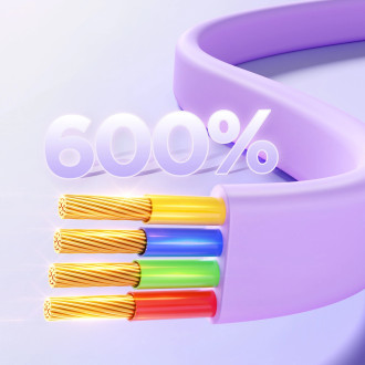 Joyroom S-A40 Colorful Series 3v1 navíjecí kabel USB-A na USB-C / Lightning / microUSB 1m - fialový