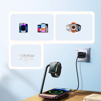 Joyroom JR-WQN05 15W MagSafe / Qi 2v1 indukční nabíječka skládací - černá
