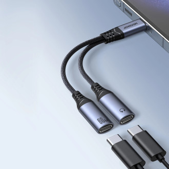 Joyroom SY-C03 USB-C na 2x USB-C 2v1 DAC adaptér - černý