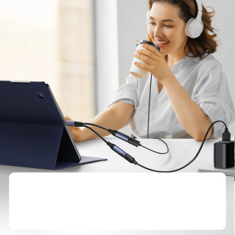 Joyroom SY-C03 USB-C na 2x USB-C 2v1 DAC adaptér - černý