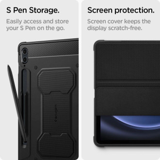 Pouzdro Spigen Rugged Armor Pro pro Samsung Galaxy Tab S9 FE+ 12,4&#39;&#39; X610 / X616B - černé