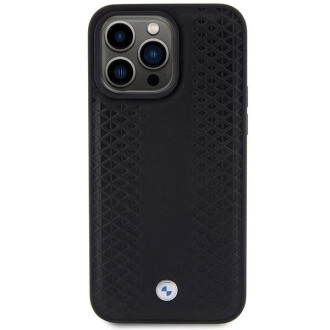 BMW Kožené pouzdro Diamond Pattern pro iPhone 15 Pro - černé