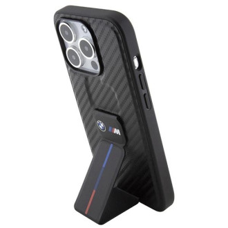 Pouzdro BMW Grip Stand Smooth & Carbon pro iPhone 15 Pro - černé