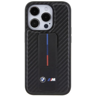 Pouzdro BMW Grip Stand Smooth & Carbon pro iPhone 15 Pro - černé