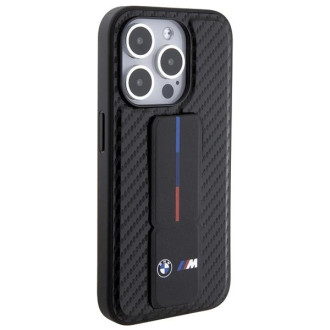 Pouzdro BMW Grip Stand Smooth & Carbon pro iPhone 15 Pro - černé